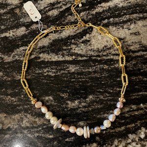 New with tags! Nakamol Handmade Organic Pearl and Link Necklace